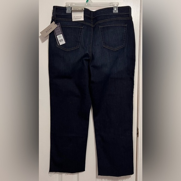 NYDJ NEW Women’s size 16 Jenna Straight Ankle Dark Wash Jeans with raw edge hem - Picture 1 of 8